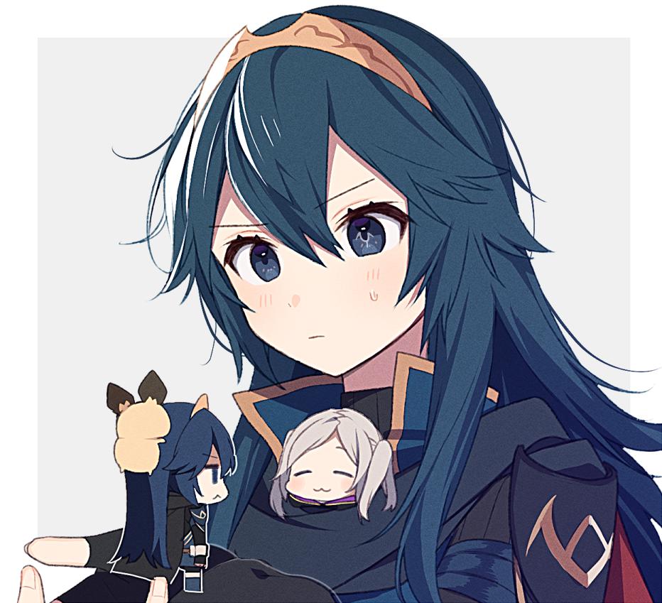 1girl 1other 2girls angry animal baby_pokemon blue_eyes blue_hair blush cape chibi creatures_(company) dual_persona female_my_unit_(fire_emblem:_kakusei) fire_emblem fire_emblem:_kakusei fire_emblem_awakening fire_emblem_heroes game_freak gen_2_pokemon girl gloves hair_between_eyes human intelligent_systems long_hair looking_at_viewer lucina mouse my_unit_(fire_emblem:_kakusei) nintendo olm_digital pichu pokemon pokemon_(anime) pokemon_(creature) pokemon_(game) pokemon_gsc pokemon_hgss reflet robin_(fire_emblem) robin_(fire_emblem)_(female) ryon_(ryonhei) short_hair simple_background smile sora_(company) super_smash_bros. super_smash_bros._ultimate super_smash_bros_legacy_xp tiara tsundere twintails white_hair