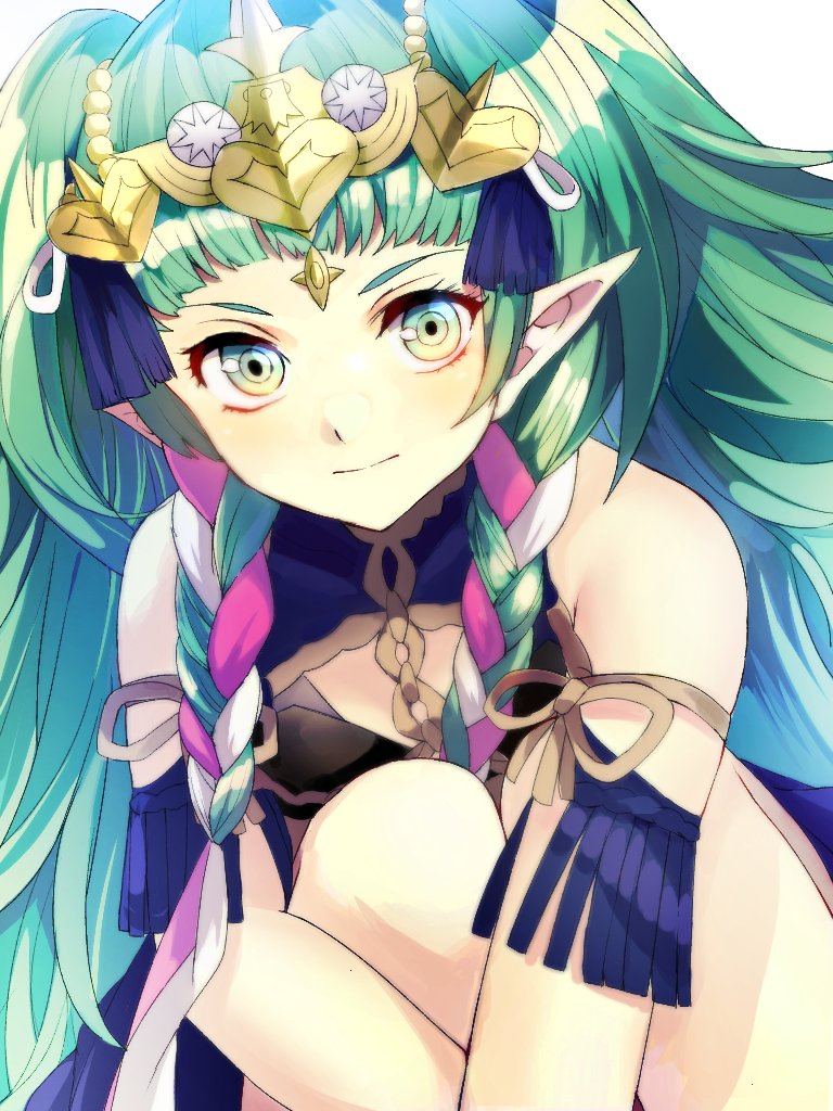 1girl aone_hiiro close-up fire_emblem fire_emblem:_three_houses green_eyes green_hair looking_at_viewer pointy_ears solo sothis