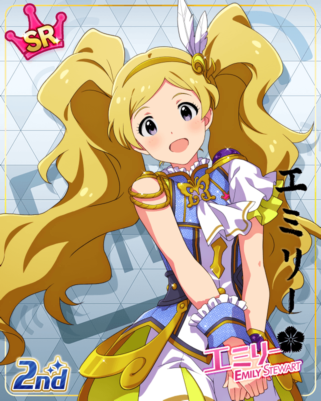 blonde_hair character_name dress emily_stuart idolmaster_million_live!_theater_days long_hair smile twintails violet_eyes