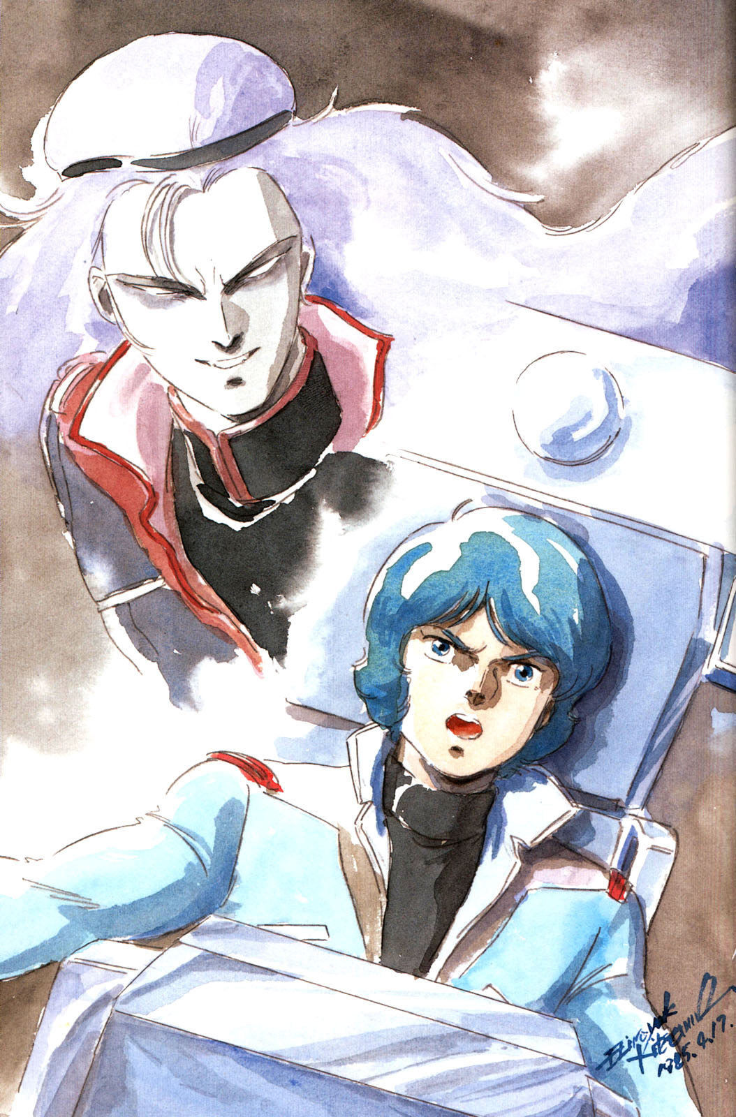 camille_bidan gundam highres kamille_bidan kitazume_hiroyuki oldschool paptimus_scirocco zeta_gundam