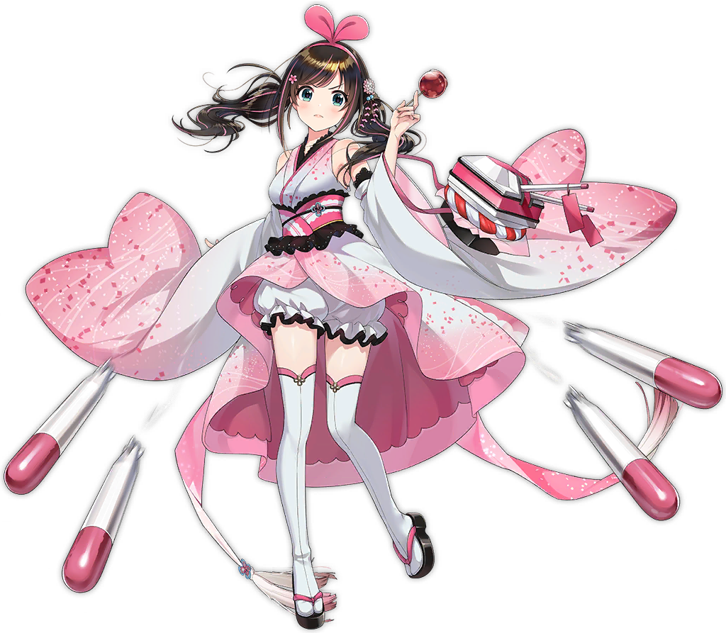 1girl a.i._channel alternate_costume alternate_hairstyle angry azur_lane bangs blue_eyes blush bow breasts brown_hair candy_apple closed_mouth eyebrows_visible_through_hair food geta hairband holding holding_food japanese_clothes kimono kizuna_ai kurot long_hair looking_at_viewer medium_breasts multicolored_hair official_art pants pink_hair pumpkin_pants rigging solo streaked_hair tachi-e thigh-highs torpedo transparent_background turret twintails virtual_youtuber white_legwear white_pants wide_sleeves