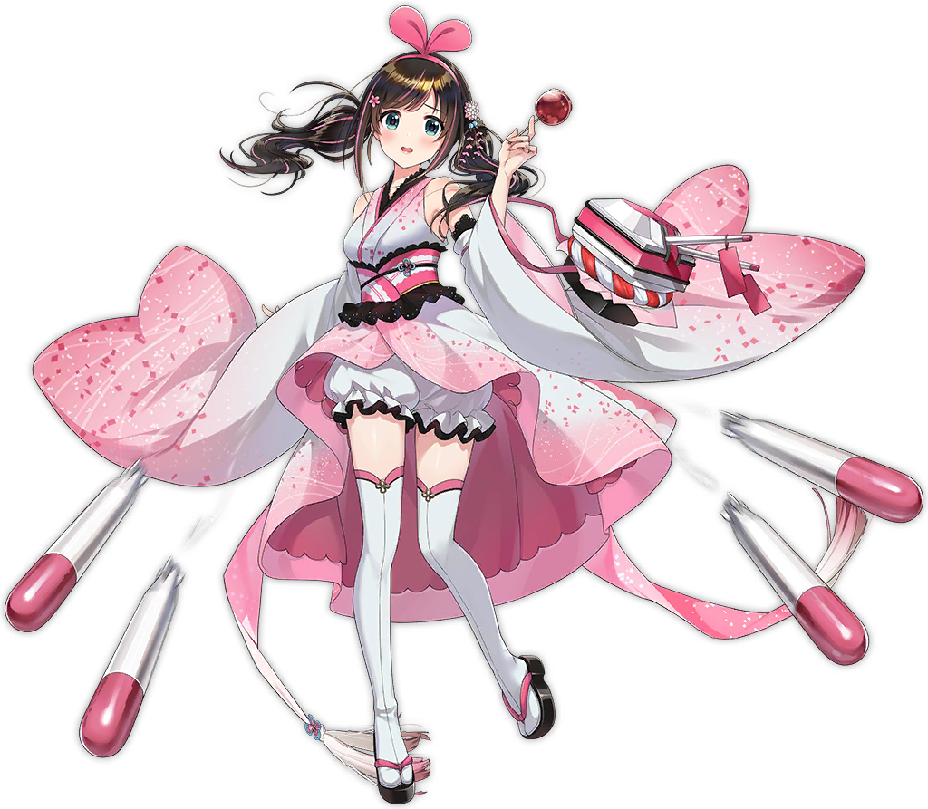 1girl a.i._channel alternate_costume alternate_hairstyle azur_lane bangs blue_eyes blush bow breasts brown_hair candy_apple eyebrows_visible_through_hair food geta hairband holding holding_food japanese_clothes kimono kizuna_ai kurot long_hair looking_at_viewer medium_breasts multicolored_hair official_art open_mouth pants pink_hair pumpkin_pants rigging solo streaked_hair tachi-e thigh-highs torpedo transparent_background turret twintails virtual_youtuber white_legwear white_pants wide_sleeves
