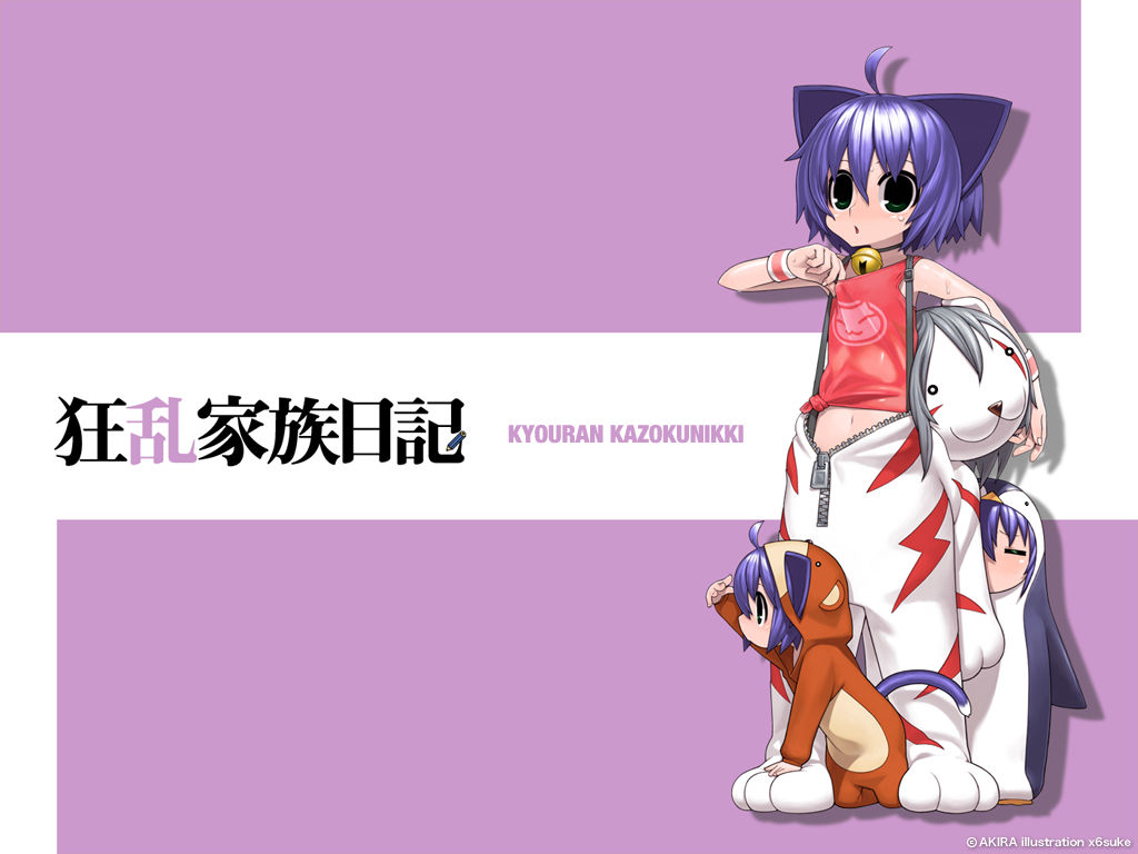 blue_hair cat_ears costume kyouran_kazoku_nikki midarezaki_kyouka short_hair wallpaper x6suke