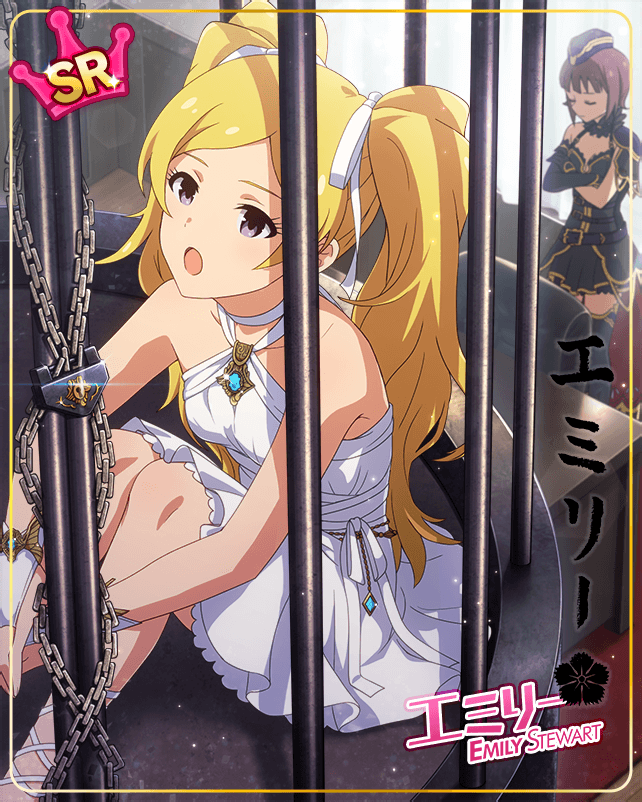 blonde_hair blush cage character_name dress emily_stuart idolmaster_million_live!_theater_days long_hair twintails violet_eyes