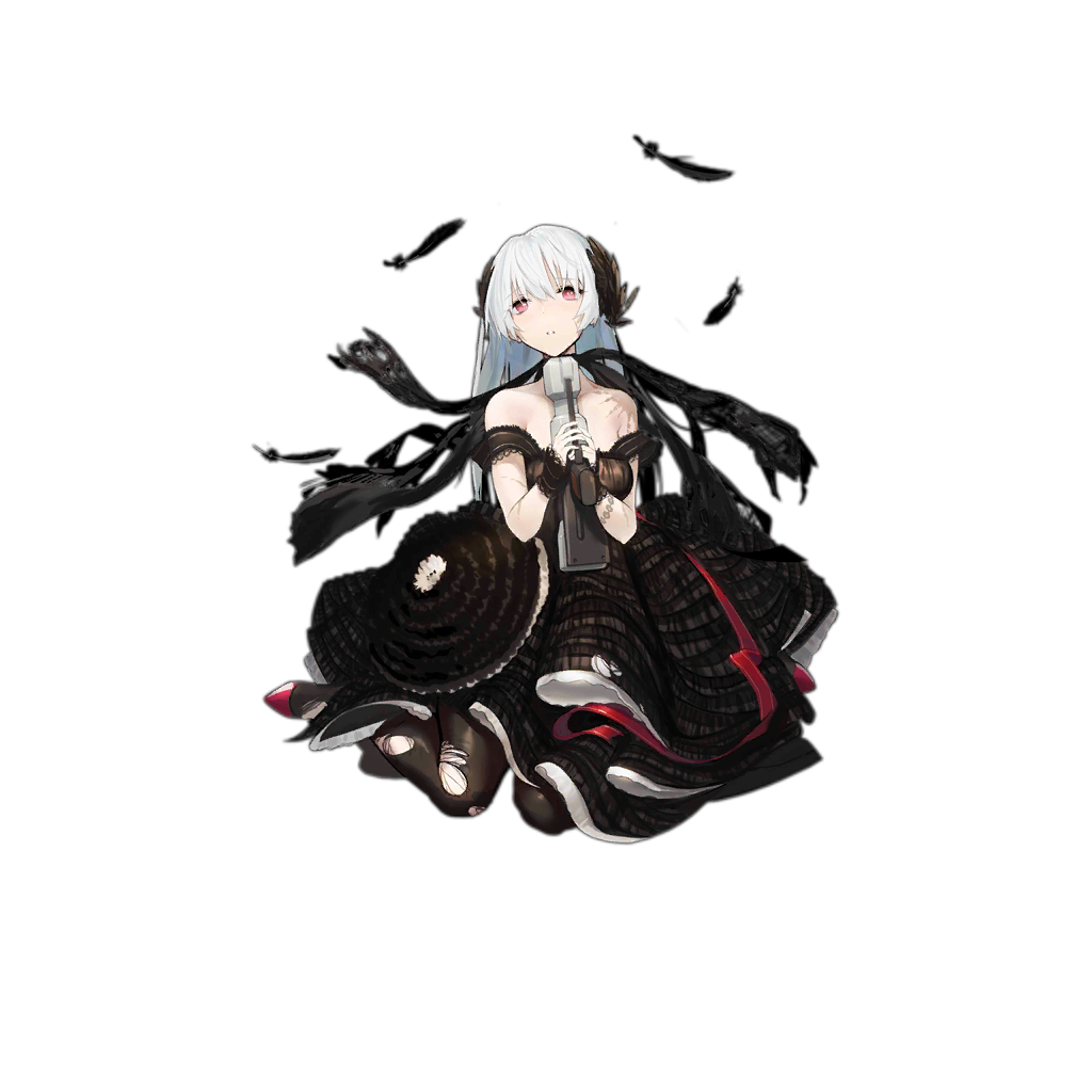 1girl aiming_up alternate_costume bag black_dress black_legwear breasts collarbone detached_sleeves dress facial_scar food full_body girls_frontline glint gun holding holding_gun holding_weapon ice_cream jewelry lace lace-trimmed_dress lace-trimmed_sleeves laurel_crown layered_dress long_hair looking_at_viewer macaron medium_breasts mouth_hold muffin nin official_art pantyhose pink_eyes pumps red_eyes red_footwear scar scar_on_cheek scarf silver_hair sitting solo sundae thunder_(girls_frontline) transparent_background tray weapon