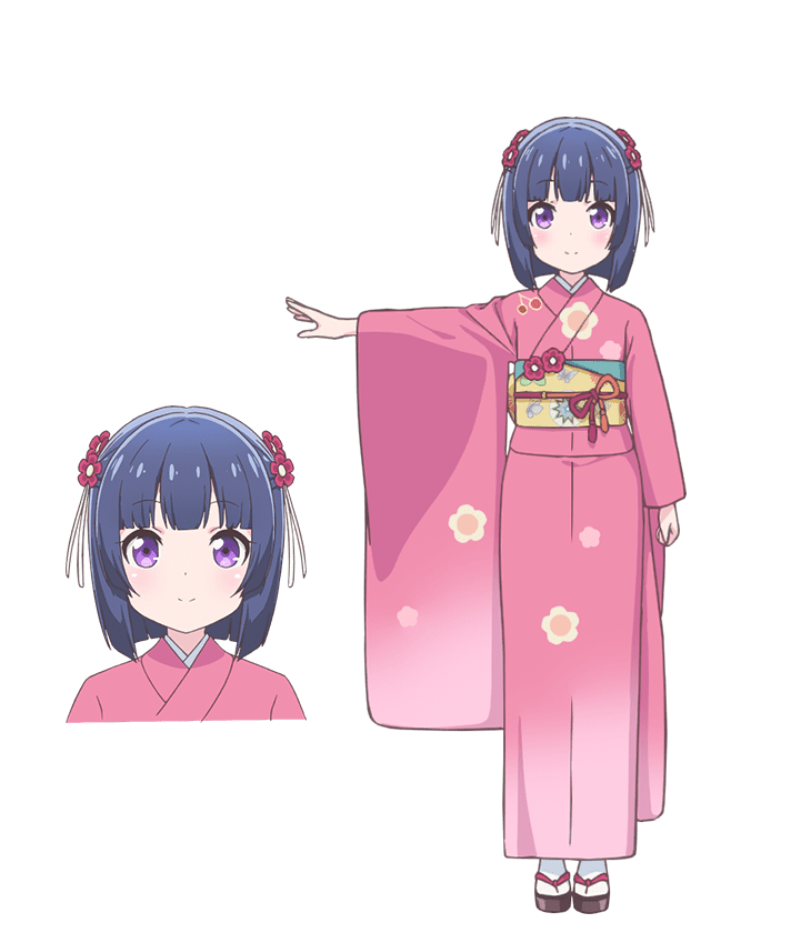 1girl black_hair japanese_clothes kimono minazuki_shigure nekopara official_art short_hair violet_eyes