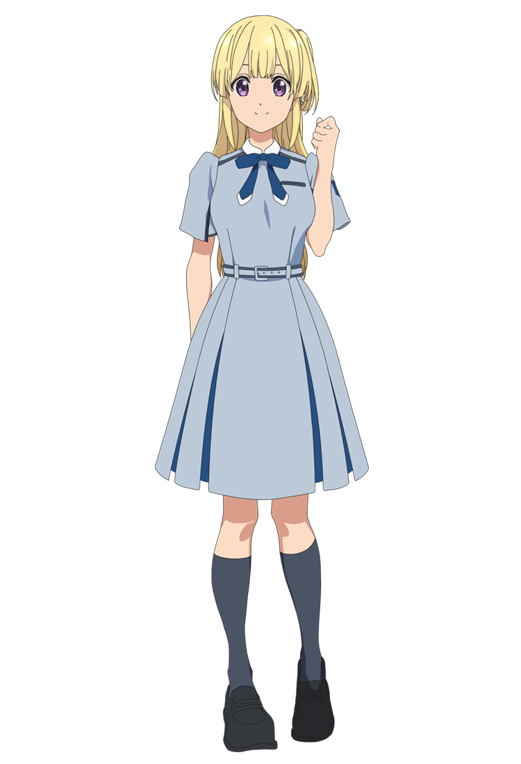 1girl 22/7 blonde_hair fujima_sakura long_hair official_art school_uniform violet_eyes