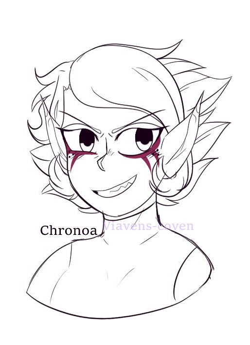 1girl chronoa dragon_ball headshot lineart