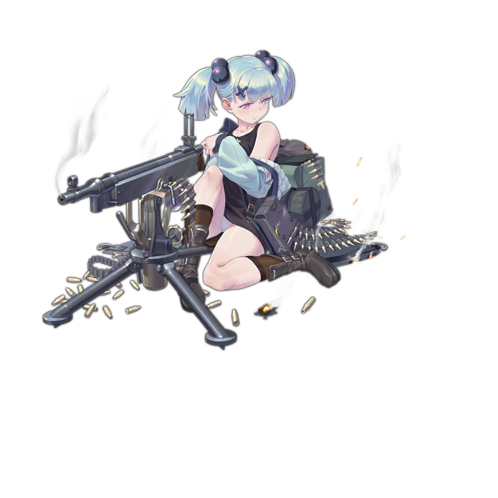 1girl ammunition_belt backpack bag baggy_clothes bangs black_footwear blue_coat blue_eyes blue_hair boots breasts brown_legwear closed_mouth coat combat_knife damaged frown full_body girls_frontline gun hair_bobbles hair_ornament holding holding_gun holding_weapon holster knife load_bearing_equipment looking_away m1895_cb_(girls_frontline) machine_gun off_shoulder official_art open_clothes open_coat pouch short_hair sidelocks sitting socks solo torn_clothes transparent_background trench_coat twintails violet_eyes walking weapon x_hair_ornament