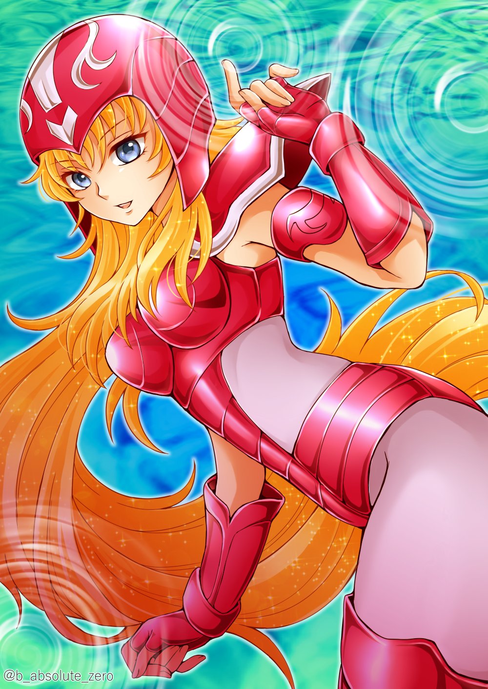 armor b_absolute_zero blonde_hair long_hair mermaid_thetis saint_seiya smile