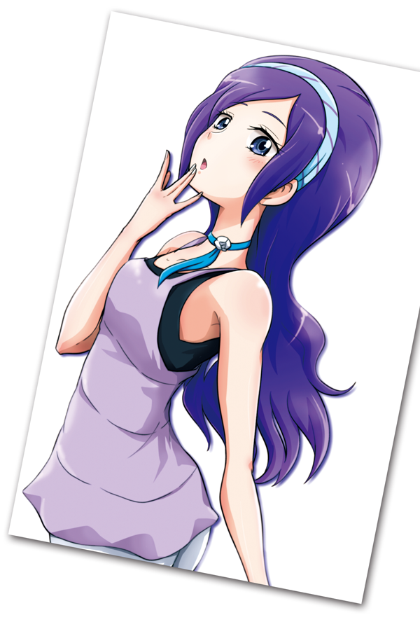 1girl aono_miki bangs blue_ribbon blush choker collarbone floating_hair fresh_precure! long_hair niita open_mouth precure purple_hair purple_shirt ribbon ribbon_choker shiny shiny_hair shirt sleeveless sleeveless_shirt solo standing straight_hair swept_bangs very_long_hair white_background