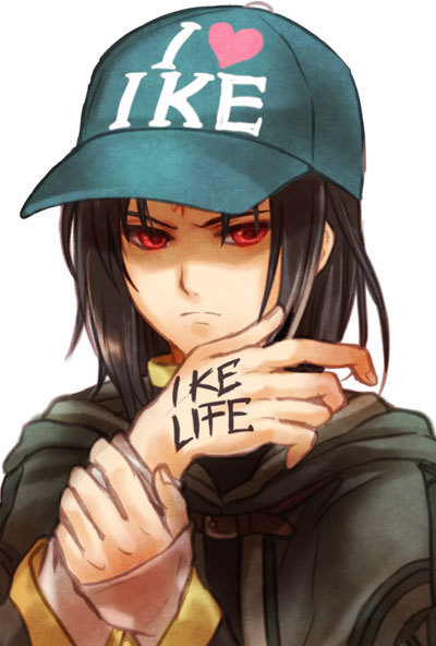 1boy baseball_cap black_hair black_robe body_writing clothes_writing facial_mark fire_emblem fire_emblem:_path_of_radiance forehead_mark hands_up hat heart long_sleeves looking_at_viewer male_focus nemupon_(goodlucky) red_eyes robe sidelocks simple_background soren_(fire_emblem) upper_body white_background
