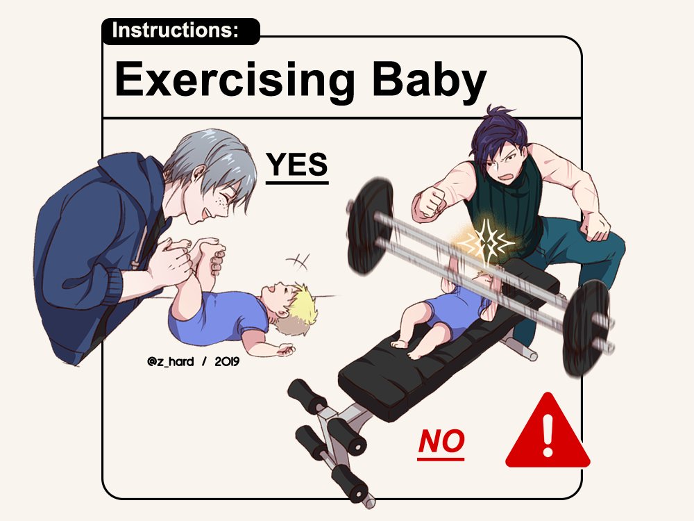 3boys afterimage ashe_ubert baby bench_press blonde_hair blue_hair blue_pants clenched_hand commentary dated dumbbell english_commentary english_text felix_hugo_fraldarius fire_emblem fire_emblem:_three_houses freckles grey_background hood hoodie laughing long_sleeves lying multiple_boys on_back one_knee open_mouth pants profile ribbed_shirt scar shirt short_hair sign silver_hair simple_background sleeveless sleeveless_shirt twitter_username warning_sign weightlifting z_hard