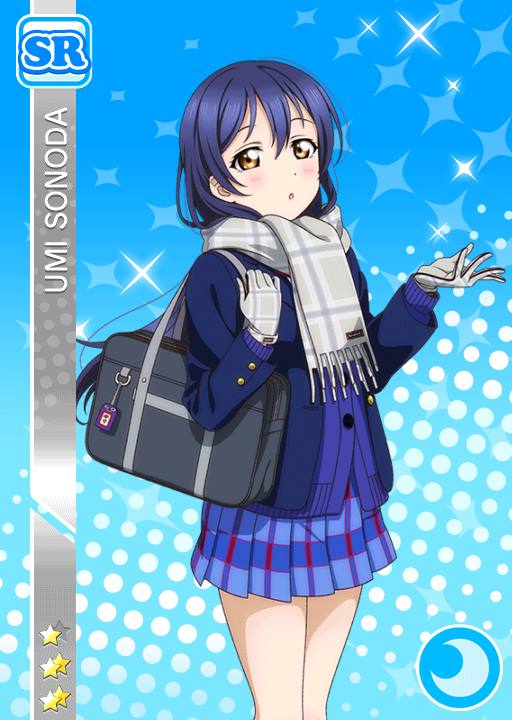 blue_hair blush brown_eyes character_name jacket long_hair love_live!_school_idol_festival love_live!_school_idol_project sonoda_umi