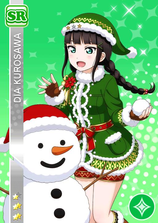 black_hair blush character_name christmas dress green_eyes kurosawa_dia long_hair love_live!_school_idol_festival love_live!_sunshine!!