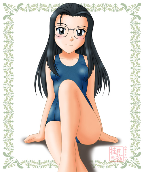 glasses neopure one-piece_swimsuit school_swimsuit swimsuit