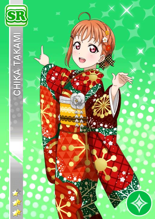 blush character_name kimono love_live!_school_idol_festival love_live!_sunshine!! orange_hair red_eyes short_hair smile takami_chika
