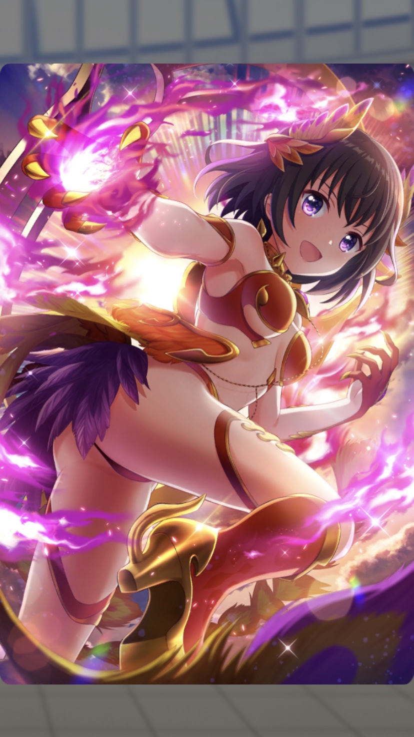 1girl alternative_girls armor asahina_nono ass bird claws feathers high_heels highres official_art phoenix sky