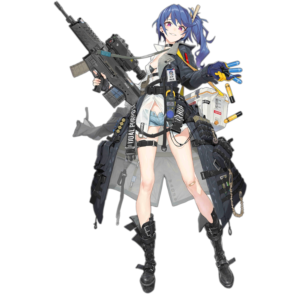 1girl assault_rifle bandaid bangs belt bikini black_bikini black_footwear black_gloves blue_hair blue_shorts boot_straps boots breasts buckle cable clothes_pin clothes_writing coat cooler cross-laced_footwear daewoo_k11 explosive fingerless_gloves girls_frontline gloves grenade grenade_launcher grey_coat gun head_tilt holding holding_gun holding_weapon id_card jewelry k11_(girls_frontline) knee_boots lace-up_boots ladic leather_choker long_coat long_hair long_shirt long_sleeves medium_breasts messy_hair multimeter multiple_straps name_tag off_shoulder official_art open_clothes open_coat open_fly open_shirt parted_lips pouch radiation_symbol rifle see-through shells shirt short_shorts shorts side_ponytail sidelocks single_earring single_fingerless_glove skindentation smirk solo standing stomach swimsuit thigh_strap thighs transparent_background trench_coat trigger_discipline violet_eyes weapon white_shirt