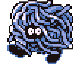 3d animated animated_gif blue_theme cortoony creature gen_1_pokemon looking_at_viewer lowres no_humans pixel_art pokemon pokemon_(creature) solo tangela transparent_background walking