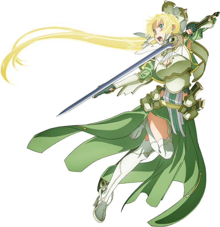 armor blonde_hair boobplate braid breastplate green_eyes holding holding_sword holding_weapon leafa long_hair pointy_ears ponytail sword sword_art_online sword_art_online_alicization twin_braids very_long_hair weapon white_legwear