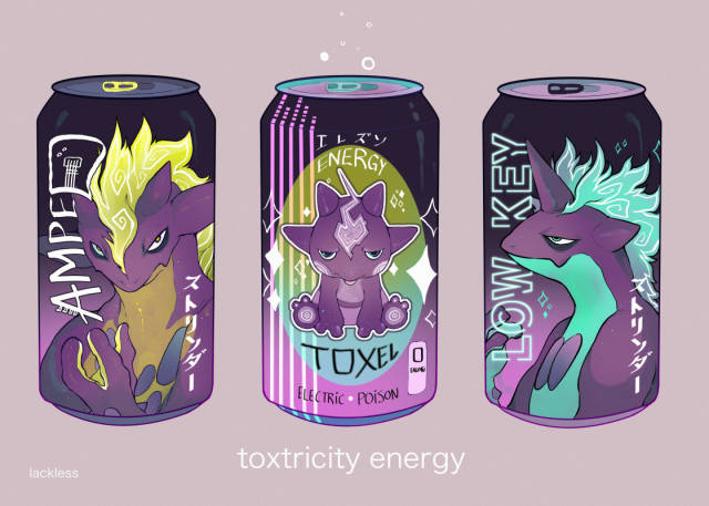 can commentary creature english_commentary english_text gen_8_pokemon grey_background looking_at_viewer no_humans pokemon pokemon_(creature) pun rose_(jaakotodile) simple_background still_life toxel toxtricity