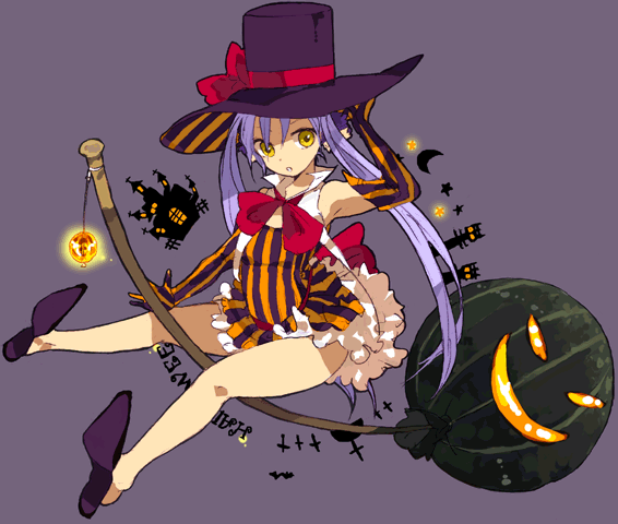 1girl acchi_ai graphite_(medium) halloween hat jack-o'-lantern mage magic mechanical_pencil original pencil pumpkin sorceress traditional_media witch witch_hat wizard