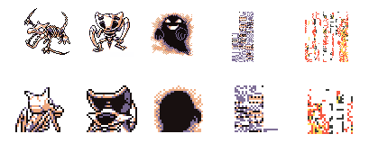 aerodactyl commentary creature english_commentary gen_1_pokemon ghost ghost-missingno glitch kabutops lowres missingno. no_humans pixel_art pokemon pokemon_(creature) pokemon_(game) pokemon_rgby pokemon_tower_ghost skeleton sprites transparent_background