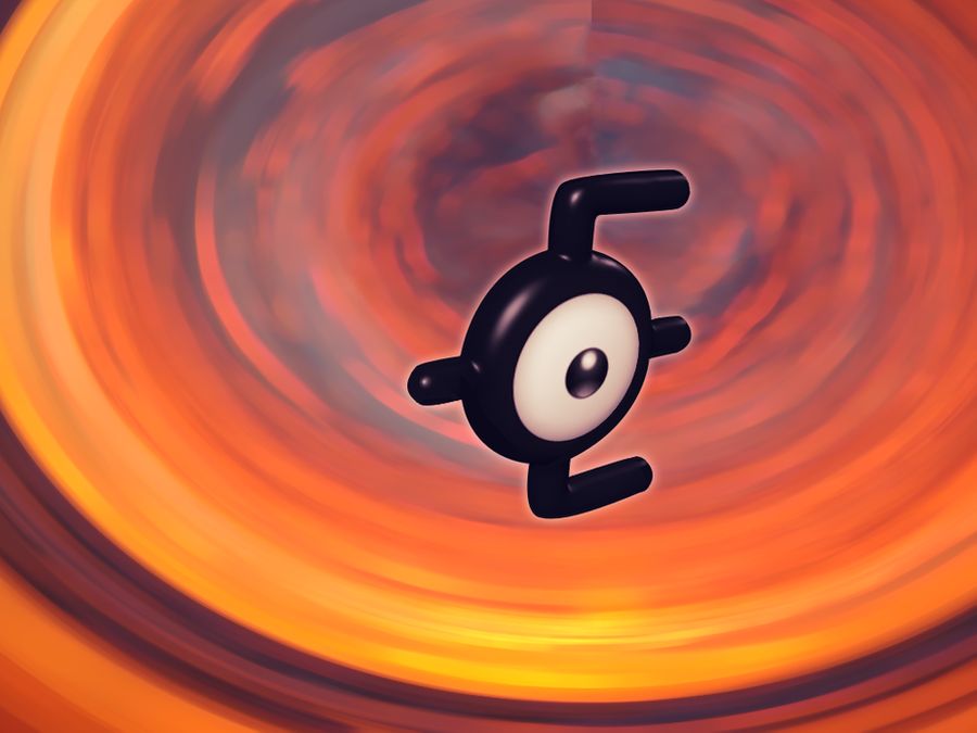 black_eyes commentary creature english_commentary floating full_body gen_2_pokemon ilkcmp no_humans pokemon pokemon_(creature) solo unown