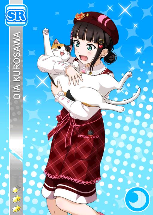 black_hair blush cat character_name dress green_eyes kurosawa_dia long_hair love_live!_school_idol_festival love_live!_sunshine!! official_art