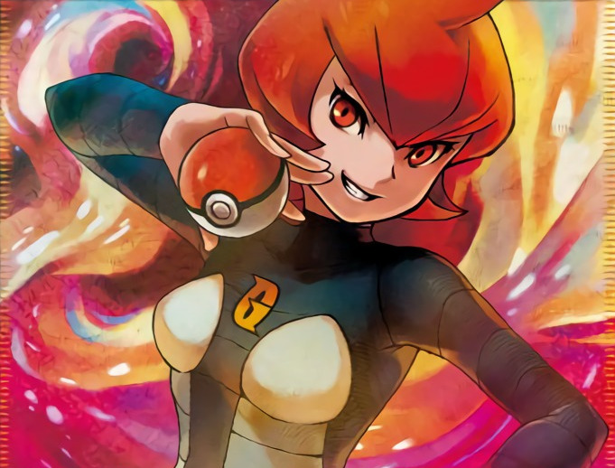 breasts kodama_(artist) mars_(pokemon) no_humans official_art pokemon pokemon_(game) pokemon_dppt pokemon_trading_card_game small_breasts solo team_galactic team_galactic_uniform third-party_source