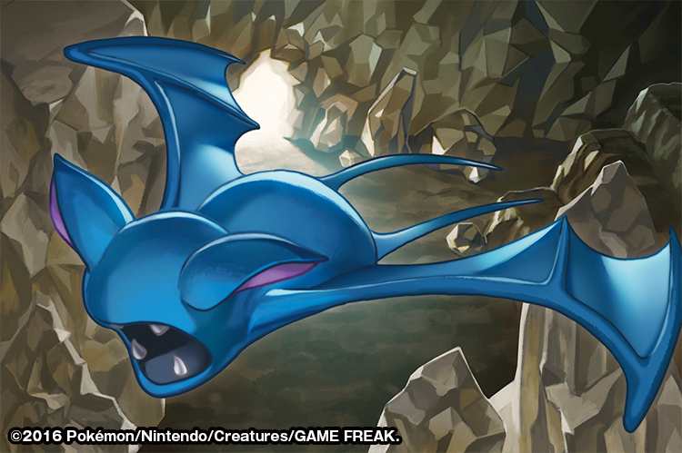 2016 bat cave creature fangs flying full_body gen_1_pokemon match_(idleslumber) no_humans pokemon pokemon_(creature) pokemon_trading_card_game rock solo watermark zubat