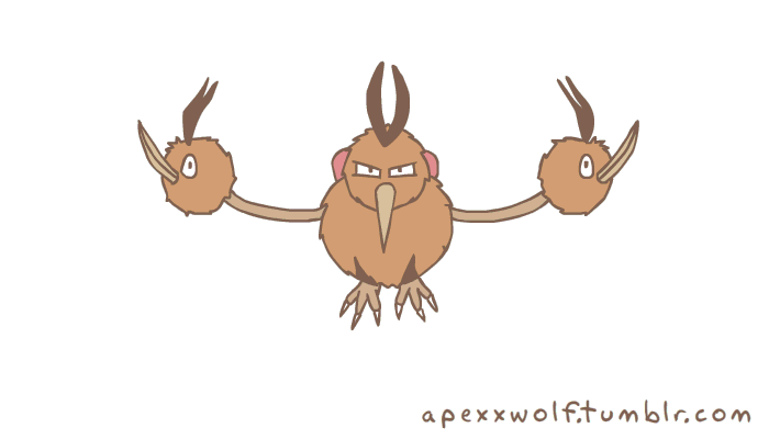 animated animated_gif apexxwolf bird bird_focus black_eyes claws commentary dodrio english_commentary flying gameplay_mechanics gen_1_pokemon looking_at_viewer looking_away multiple_heads no_humans pokemon simple_background solo third-party_source white_background