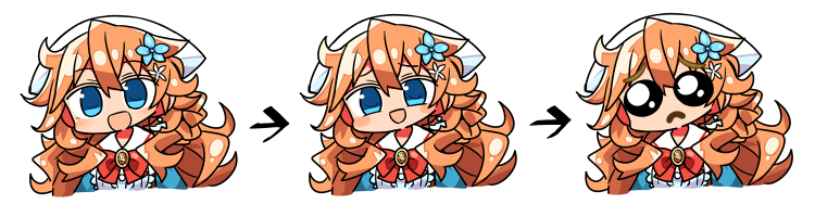 1girl :d bangs blue_dress blue_eyes blue_flower blush bow braid brown_hair cropped_torso directional_arrow dress earrings eyebrows_visible_through_hair flower hair_between_eyes hair_flower hair_ornament head_scarf jewelry kanikama long_hair messy_hair multiple_views nijisanji open_mouth otogibara_era red_bow simple_background smile upper_body virtual_youtuber white_background white_flower