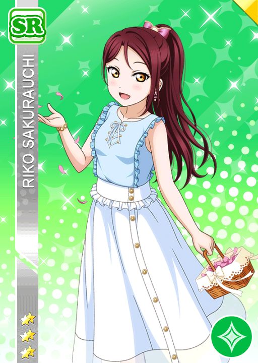 blush character_name dress long_hair love_live!_school_idol_festival love_live!_sunshine!! ponytail purple_hair red_eyes sakurauchi_riko smile