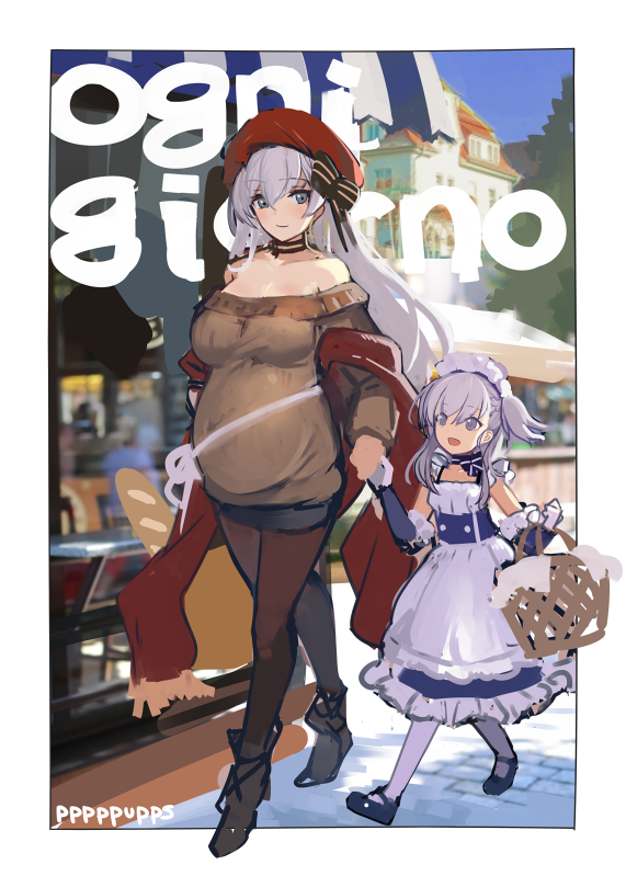 azur_lane belchan_(azur_lane) belfast_(azur_lane) belfast_(shopping_with_the_head_maid)_(azur_lane) pregnant pupps