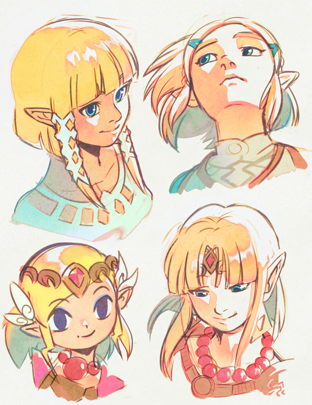 blonde_hair blue_eyes earrings hair_ornament hairclip jewelry necklace pointy_ears princess_zelda short_hair super_smash_bros. the_legend_of_zelda the_legend_of_zelda:_breath_of_the_wild the_legend_of_zelda:_breath_of_the_wild_2 the_legend_of_zelda:_skyward_sword the_legend_of_zelda:_the_wind_waker tiara triforce uzucake