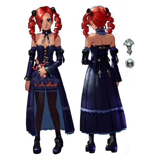 choker detached_sleeves dress drill_hair fishnet_legwear fishnet_stockings fishnets gothic_lolita lolita_fashion red_hair redhead soul_calibur soulcalibur thigh-highs thighhighs twintails