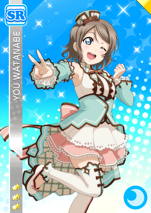 blue_eyes blush character_name dress grey_hair love_live!_school_idol_festival love_live!_sunshine!! short_hair smile watanabe_you wink