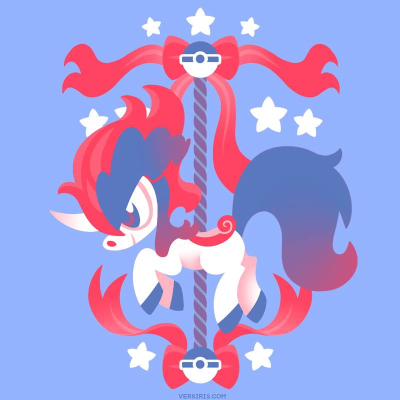 blue_background carousel commentary creature english_commentary from_side full_body gen_5_pokemon horn keldeo no_humans pokemon pokemon_(creature) profile simple_background solo star versiris watermark web_address