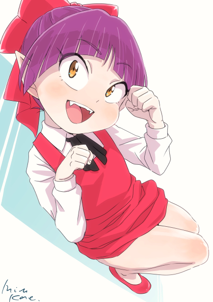 1girl cat_girl dress gegege_no_kitarou looking_at_viewer mizu_kane nekomusume open_mouth short_hair smile solo