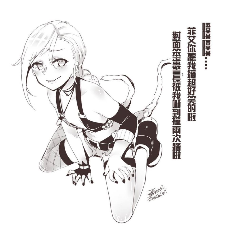 1girl bare_shoulders blush braid breasts bullet chinese_text ejami fingerless_gloves gloves greyscale jinx_(league_of_legends) league_of_legends long_hair looking_at_viewer monochrome shorts simple_background small_breasts smile solo tattoo thigh-highs translation_request twin_braids very_long_hair white_background