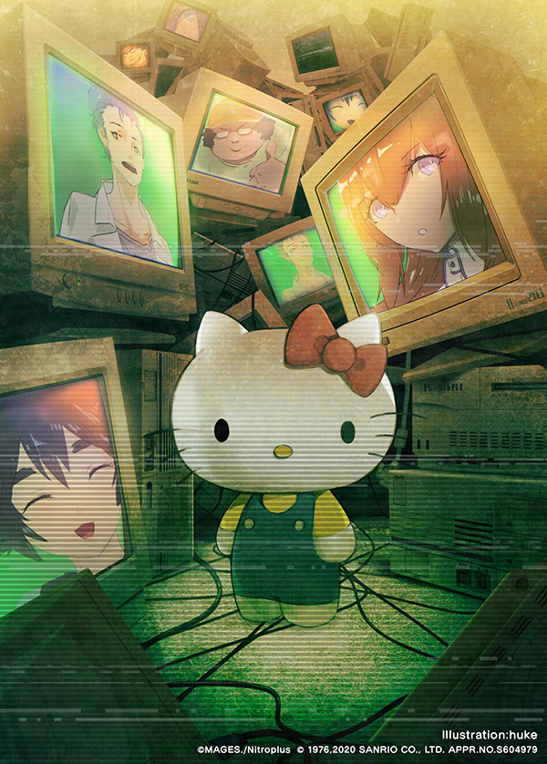 hello_kitty hello_kitty_(character) huke makise_kurisu official_art okabe_rintarou shiina_mayuri steins;gate