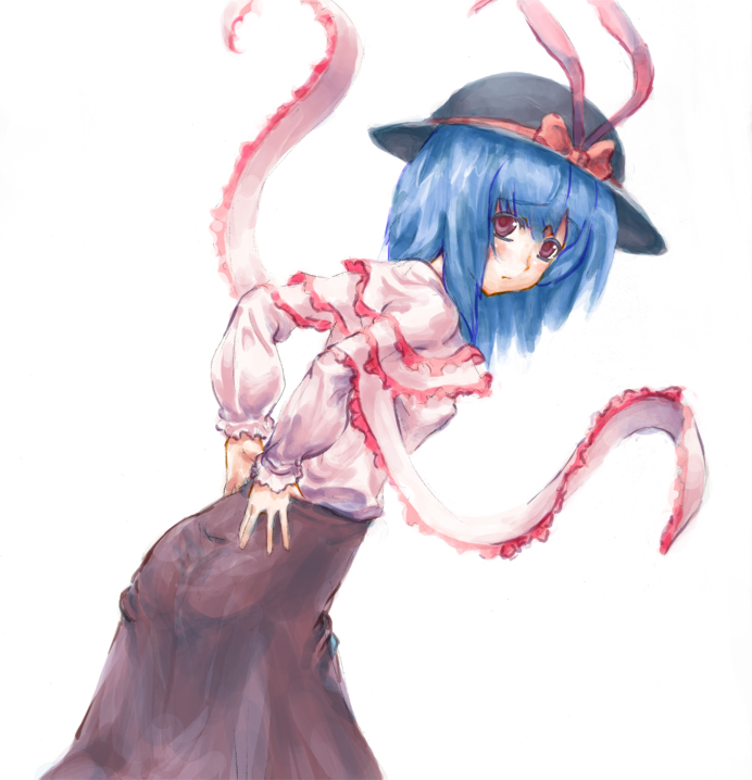 hat juuka@100neko juuka@100neko_(pixiv) nagae_iku red_eyes skirt touhou