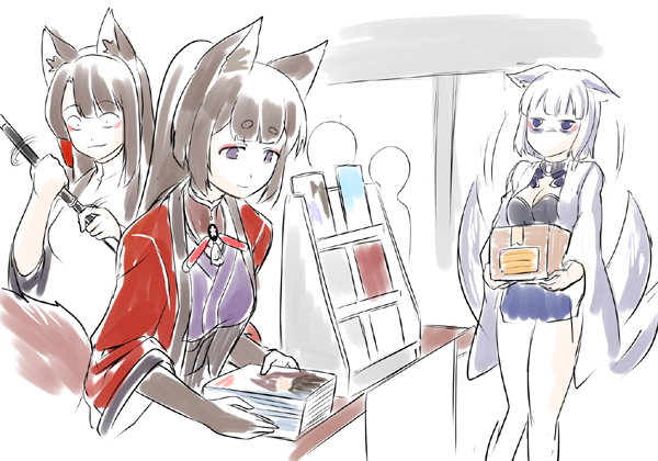 3girls akagi_(azur_lane) amagi_(azur_lane) azur_lane commentary_request kaga_(azur_lane) multiple_girls steed_(steed_enterprise)