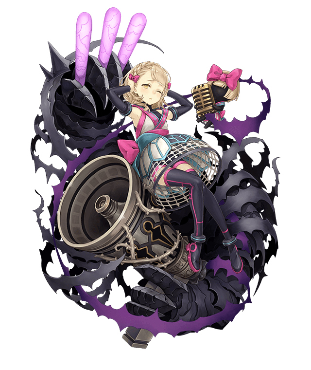 1girl blonde_hair bow briar_rose_(sinoalice) covering_ears crossover detached_sleeves full_body gems_company glowstick hair_bow ji_no looking_at_viewer megaphone microphone official_art one_eye_closed plant sinoalice solo thigh-highs thorns transparent_background vines yellow_eyes