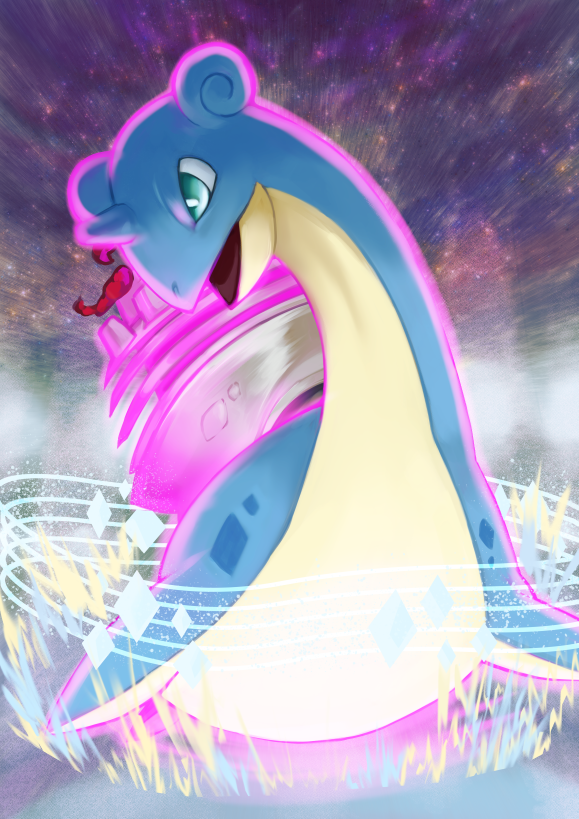 commentary_request creature full_body gen_1_pokemon gigantamax gigantamax_lapras green_eyes horn lapras netarou_(pixiv31154028) no_humans open_mouth pokemon pokemon_(creature) solo