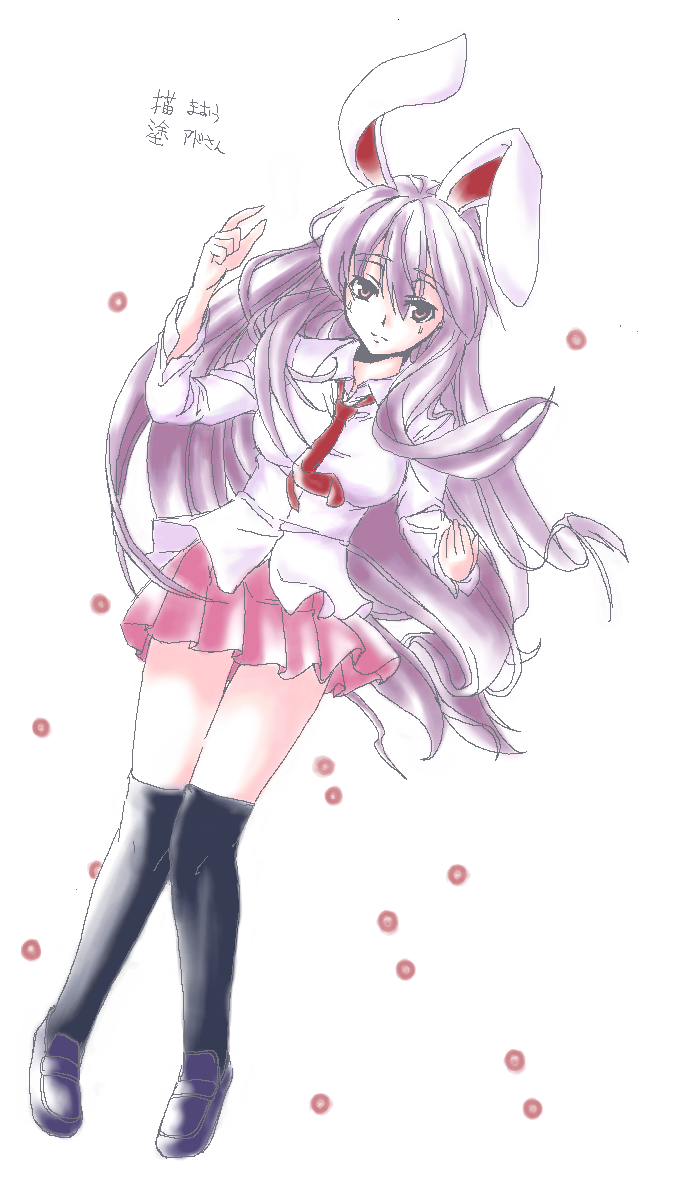 bad_id bunny_ears long_hair maou purple_hair rabbit_ears red_eyes reisen_udongein_inaba solo thigh-highs thighhighs touhou very_long_hair
