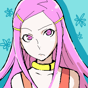 choker eureka_7 eureka_seven eureka_seven_(series) hair_ornament hairpin lowres pink_eyes pink_hair solo