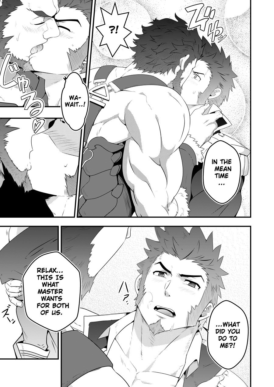 2boys bara beard chest collar couple doujinshi english_text epaulettes facial_hair fate/grand_order fate/zero fate_(series) french_kiss fringe_trim goatee greyscale highres iskandar_(fate) jacket kiss long_sleeves looking_at_another male_focus manly monochrome multiple_boys muscle napoleon_bonaparte_(fate/grand_order) open_clothes open_jacket open_shirt pectorals pulled_by_another smile speech_bubble unbuttoned undressing_another upper_body yaoi